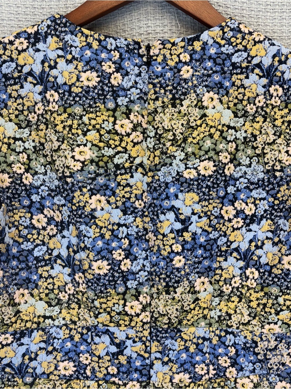 Brooks Brothers Blue Floral Upholstery French Woven Jacquard Tea Dress Sz 12 - Picture 8 of 11